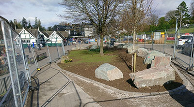 Landscaping at the taxi rank