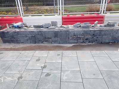 Stone clad benches on Upper Promenade